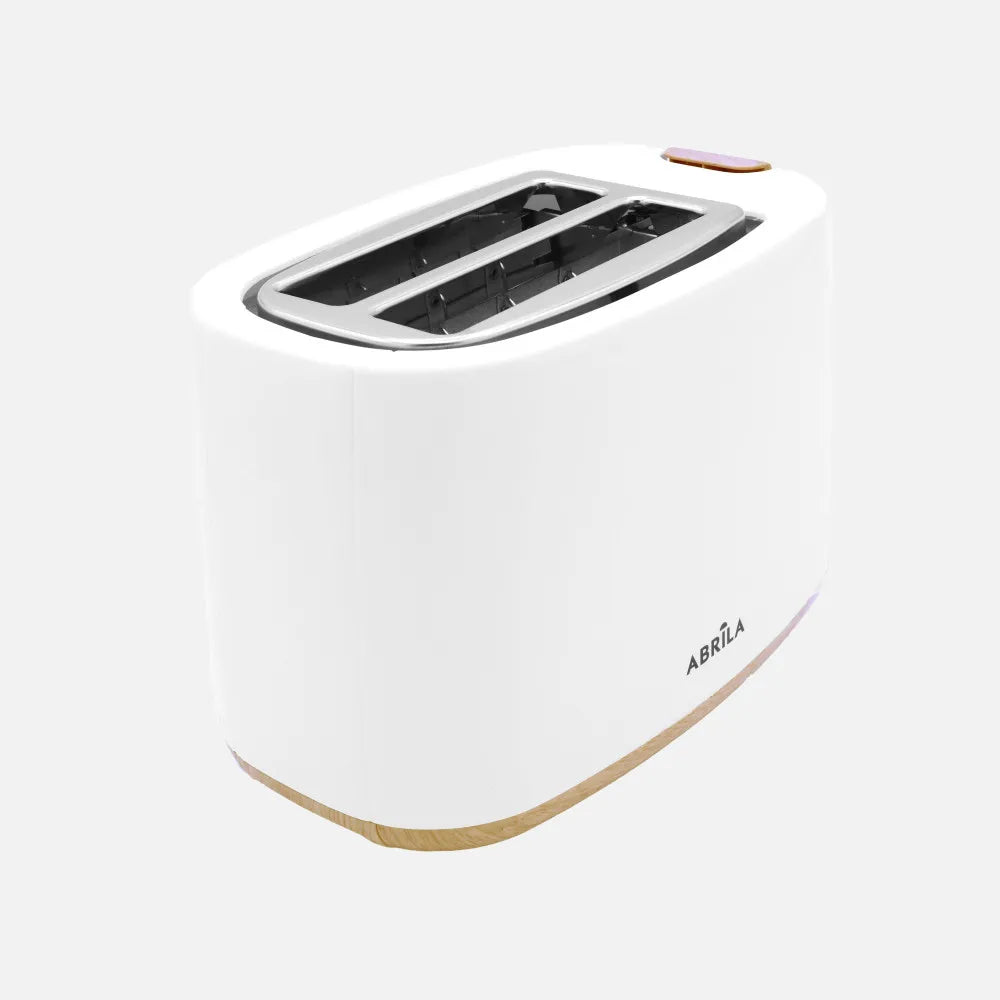 Abrila Tostador Pan Ulla 750w Blanco/haya con 7 niveles de tostado, descongelación, Apagado Automático, 2ranuras, recogemigas, 17x26,5x15cm