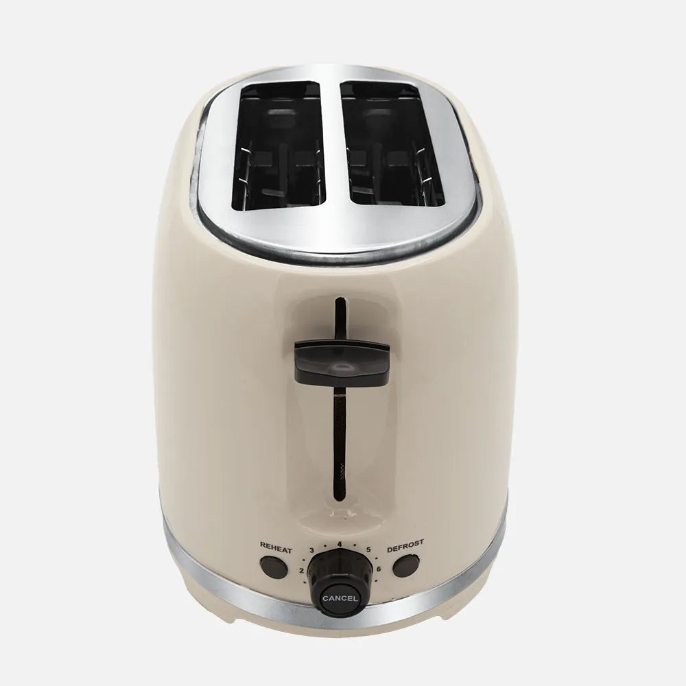 Abrila Tostador de Pan Tambre 850w Beis con 7niveles de tostado, función descongelación, Apagado Automático, 2ranuras, recogemigas, 19x28x17cm