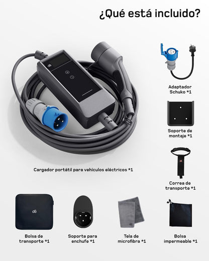 dé Cargador Coche Electrico 7,4 kW App [6m, Monofásico, 6A-32A] Tipo 2 CEE