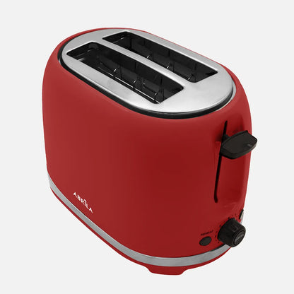 Abrila Tostador de Pan Tambre 850w Rojo con 7niveles de tostado, función Descongelación, Apagado automático, 2ranuras. recogemigas. 19x28x17cm