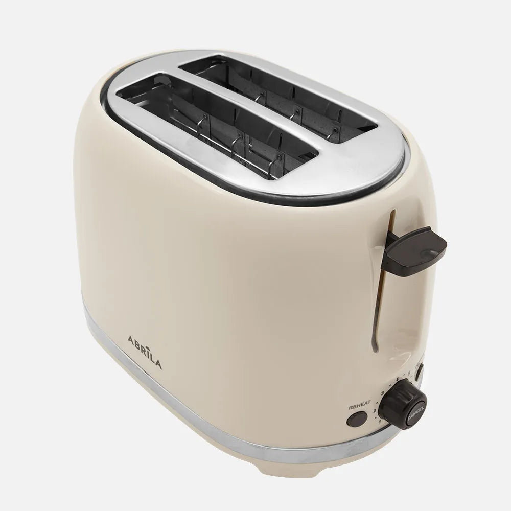 Abrila Tostador de Pan Tambre 850w Beis con 7niveles de tostado, función descongelación, Apagado Automático, 2ranuras, recogemigas, 19x28x17cm