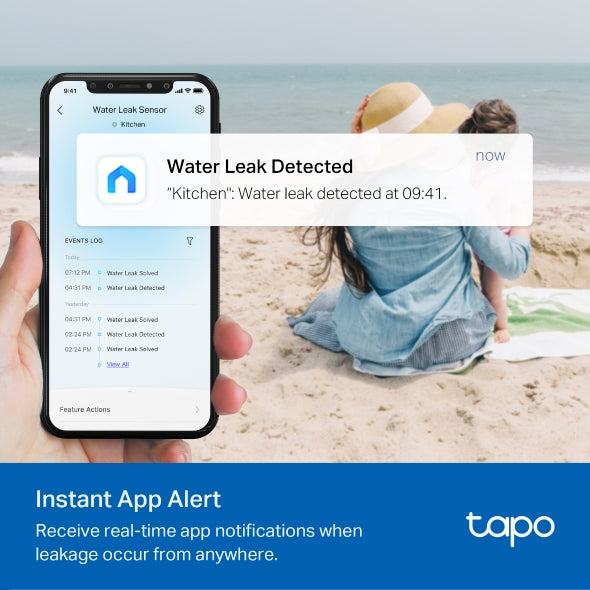 Tapo T300 – Sensor Inteligente de Fugas de Agua, clasificación IP66 a Prueba de Agua, Alarma de Fugas de 90 dB, Compatible con concentrador, Doble inducción