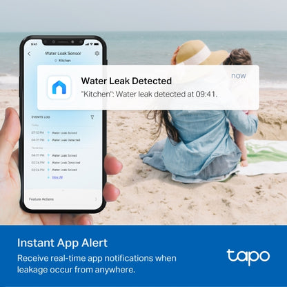 Tapo T300 – Sensor Inteligente de Fugas de Agua, clasificación IP66 a Prueba de Agua, Alarma de Fugas de 90 dB, Compatible con concentrador, Doble inducción