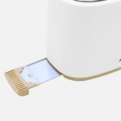 Abrila Tostador Pan Ulla 750w Blanco/haya con 7 niveles de tostado, descongelación, Apagado Automático, 2ranuras, recogemigas, 17x26,5x15cm
