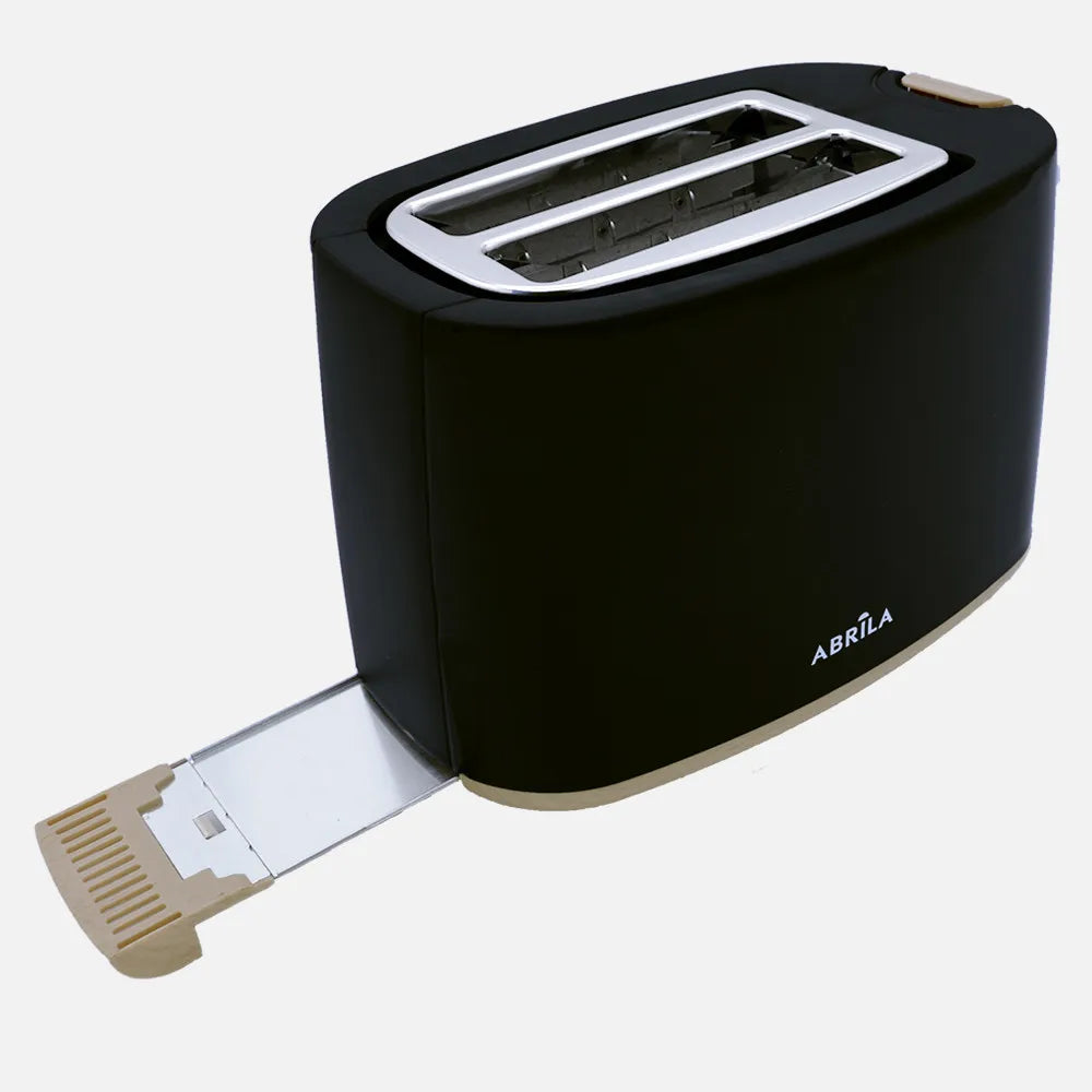 Abrila Tostador Pan Ulla 750w Negro/haya con 7 niveles de tostado, descongelación, Apagado Automático, 2ranuras, recogemigas, 17x26,5x15cm