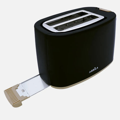Abrila Tostador Pan Ulla 750w Negro/haya con 7 niveles de tostado, descongelación, Apagado Automático, 2ranuras, recogemigas, 17x26,5x15cm