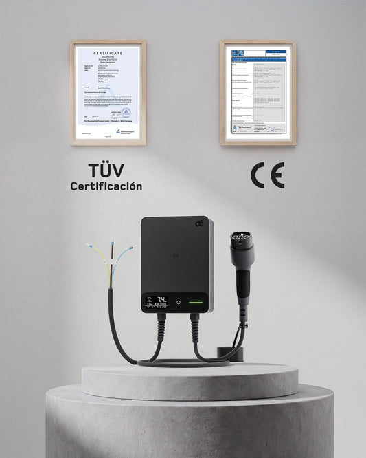dé Wallbox cargador de vehículo eléctrico 7,4 kW Monofásico con App, Cable Tipo 2 de 7,5 m