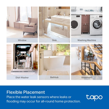 Tapo T300 – Sensor Inteligente de Fugas de Agua, clasificación IP66 a Prueba de Agua, Alarma de Fugas de 90 dB, Compatible con concentrador, Doble inducción