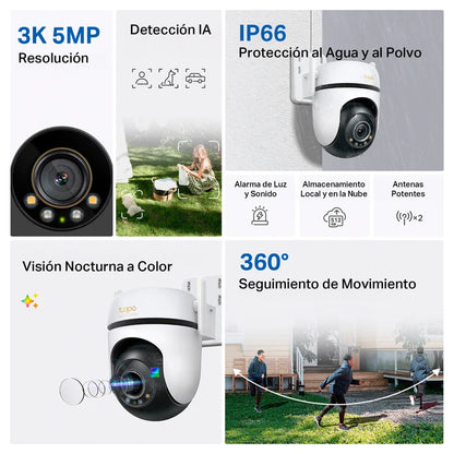 Cámara Exterior 360° Tapo C530WS | 3K 5MP con IA Avanzada