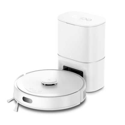 Tapo RV30 MAX Plus - Robot Aspirador 5300Pa, Base de Autovaciado, Navegación Láser LiDAR y Mapeo Inteligente, Limpieza 4 en 1: Barre, Aspira, Friega y Pasa la Mopa, Control por Voz y App,Blanco