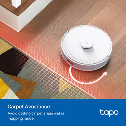 Tapo RV30 MAX Plus - Robot Aspirador 5300Pa, Base de Autovaciado, Navegación Láser LiDAR y Mapeo Inteligente, Limpieza 4 en 1: Barre, Aspira, Friega y Pasa la Mopa, Control por Voz y App,Blanco