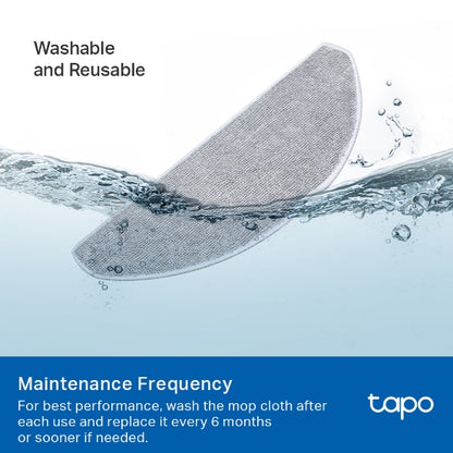 Tapo RVA301 Paño de fregona lavable para aspiradora robótica Tapo, Compatible con Tapo RV30 Max Plus, Tapo RV30 Max, Tapo RV20 Max Plus, Tapo RV20 Max