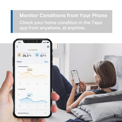 Tapo TP-Link T310 Sensor de Temperatura y Humedad WiFi Inteligente, Alta Precisión, Control a Distancia, Bateria Larga Duración (Requiere Hub)