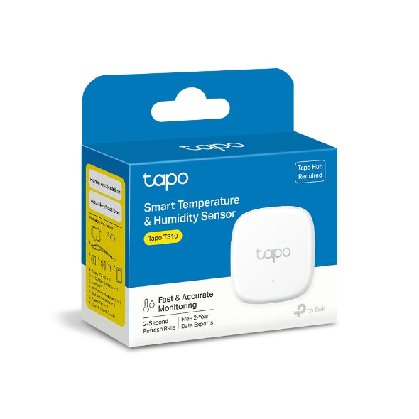 Tapo TP-Link T310 Sensor de Temperatura y Humedad WiFi Inteligente, Alta Precisión, Control a Distancia, Bateria Larga Duración (Requiere Hub)