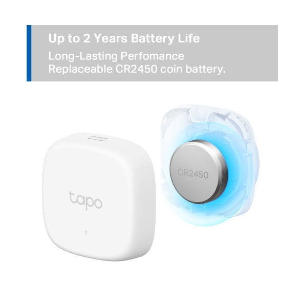 Tapo TP-Link T310 Sensor de Temperatura y Humedad WiFi Inteligente, Alta Precisión, Control a Distancia, Bateria Larga Duración (Requiere Hub)