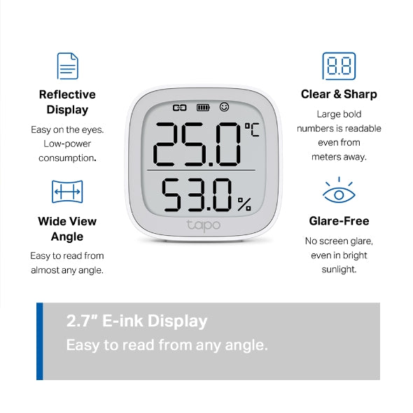 Tapo T315 – Monitor de Temperatura y Humedad, Alta precisión, automatización del hogar, hasta 2 años de duración de la batería, Requiere Hub
