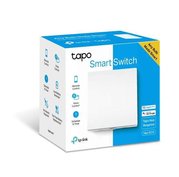 TP-Link Interruptor de luz WiFi Inteligente, Interruptor de Persianas LED WiFi, Compatible con Alexa y Google Assistant, No Necesita Cable Neutro, Fácil instalación, 1 Gang 1 vía