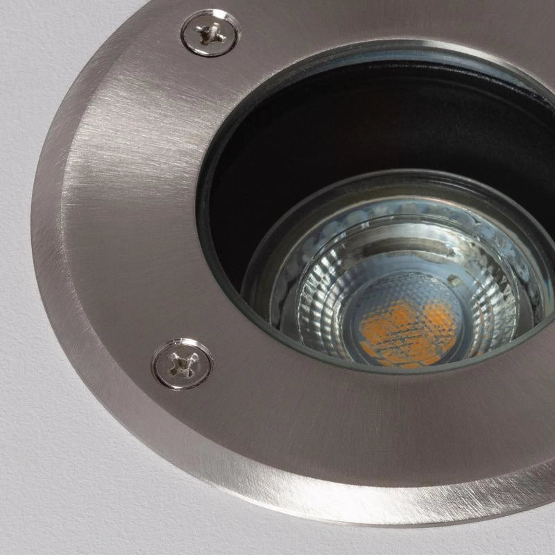 Foco Exterior Empotrable Suelo Circular Inox para GU10