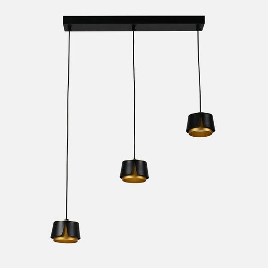 Lámpara colgante Domenica 3 X Gx53 Negro/oro 27w 4000k 2400lm Bombillas Incluidas 100x56x10cm