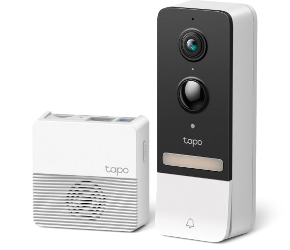 Tapo D230S1, Timbre de Video con batería, 2K 5MP, detección de IA, visión Nocturna en Color, Campo de visión Amplio, batería extraíble, con Timbre