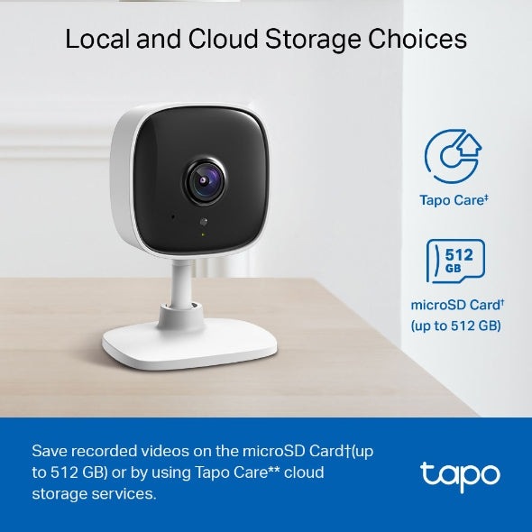 Tapo – Cámara de vigilancia Wi-Fi de Interior 1080P, para bebés y Mascotas, visión Nocturna, detección de Movimiento, Audio bidireccional, Almacenamiento en SD, Compatible con Alexa, Blanco