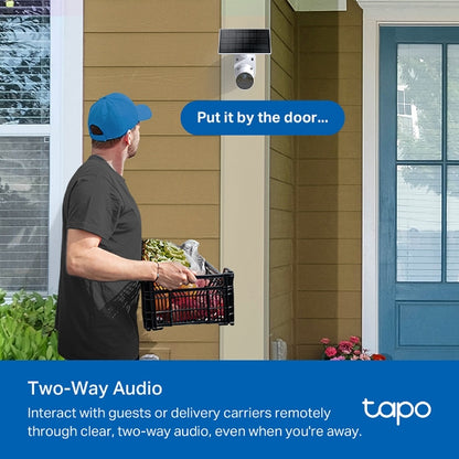 Tapo C410 Kit - Cámara de vigilancia Solar con batería Exterior, Detección de Personas por IA, 2K 3 MP, visión Nocturna de Color, Memoria microSD, batería no extraíble de 6400mAh, Audio bidireccional