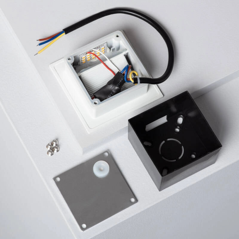 Baliza Exterior LED 3W Empotrable Pared Cuadrado Blanco Wabi