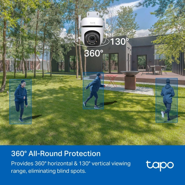 Tapo C520WS - Cámara Vigilancia Wi-Fi Exterior 360°, Resolución 2K QHD, Visión Nocturna en Color Starlight, Detección IA Múltiple, Seguimiento de Movimiento, IP66
