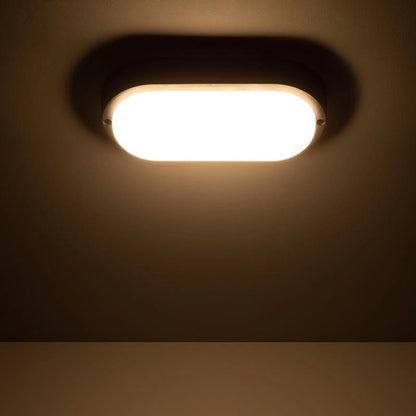 Plafón LED 25W Oval para Exterior 96x198 mm IP65 Hublot Black