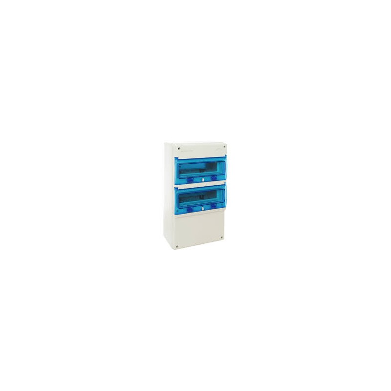 CAJA INDUSTRIAL DISTRUCION 22 ELEMENTOS.2 FILAS IP65 IK08 EXTERIORES 270X500X160MM PRETROQUELADO LAT