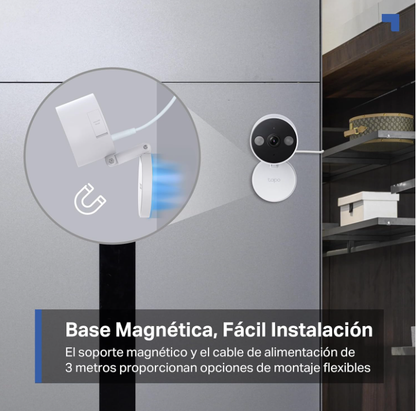 Tapo C120-2K 4MP Cámara de vigilancia para Interior y Exterior, Base magnética,focos duales, Admite Tarjeta SD de hasta 512 GB, IP66, Compatible con Alexa y Google Assistant