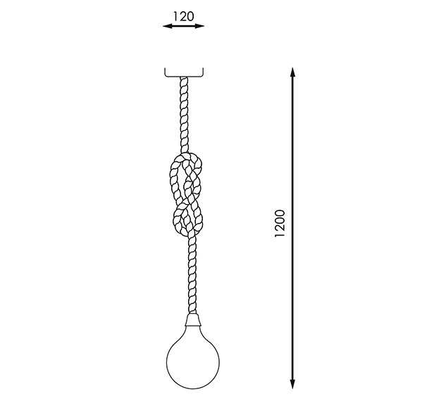 Lámpara de Techo Colgante de Cuerda Rope 1XE27