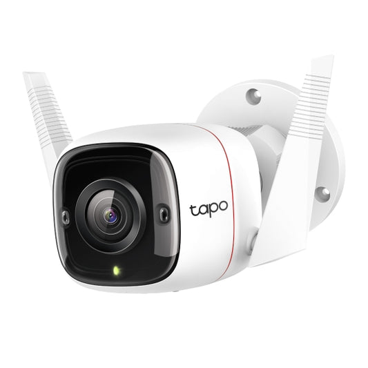 Tapo Camara Vigilancia WiFi Exterior,Cámara 2K 3MP sin batería,IP66 a Prueba de Agua y Polvo, hasta 30m Visión Nocturna, Detección de Movimiento & Alarma Instantánea,Admite Tarjeta SD de 128GB