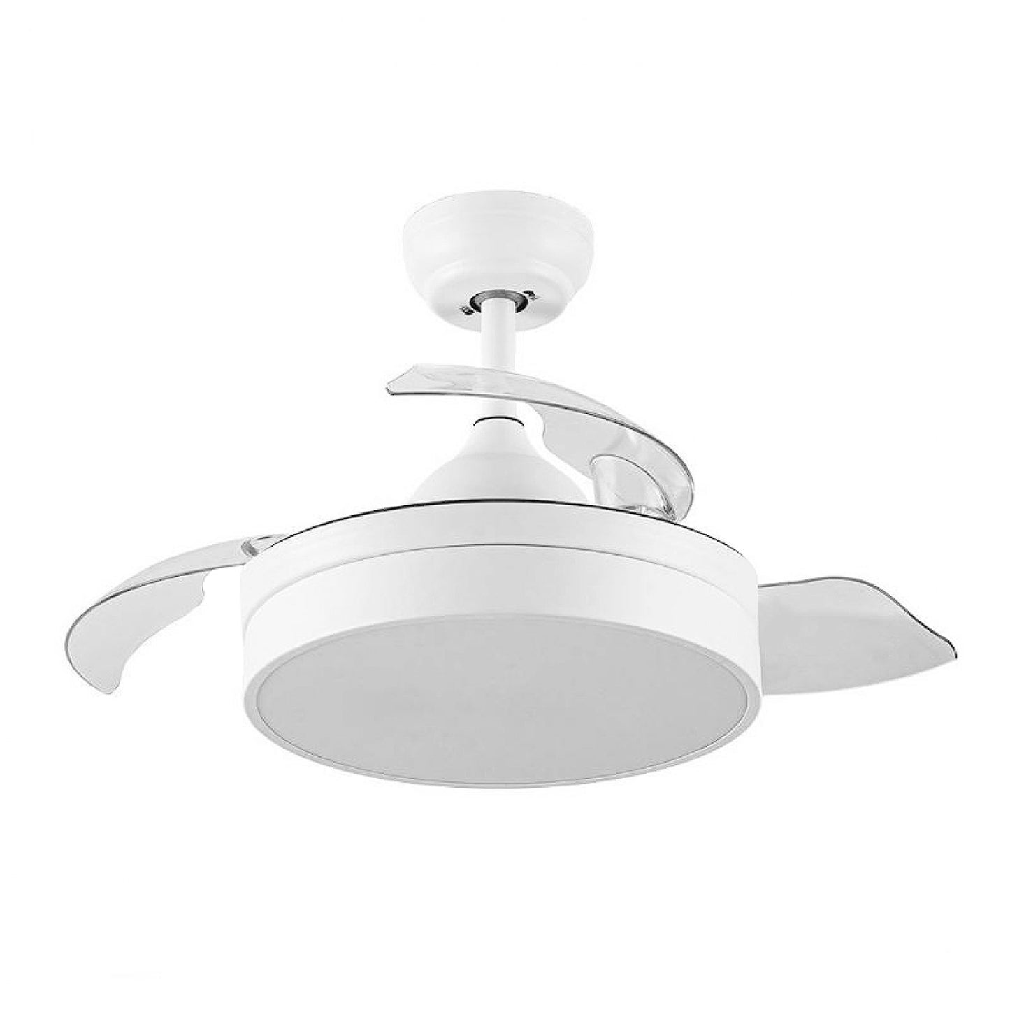 Ventilador de Techo LED Messe 72W Blanco DC Ultra Silencioso con Mando a Distancia y Palas Retráctiles Verano / Invierno