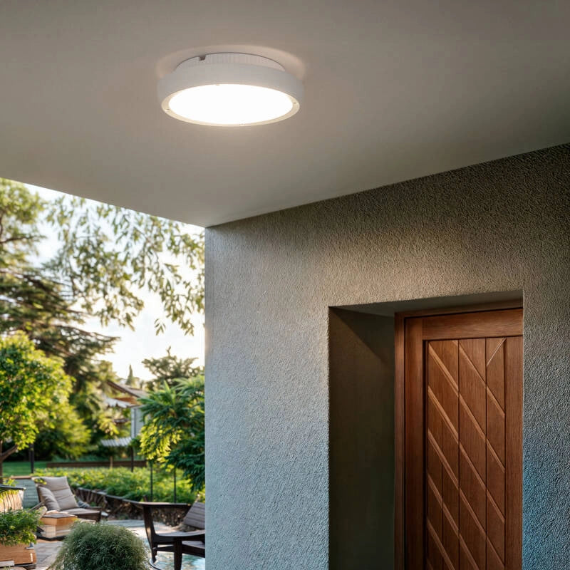 Plafón Circular para Exterior Ø300 mm IP65 Curio Blanco