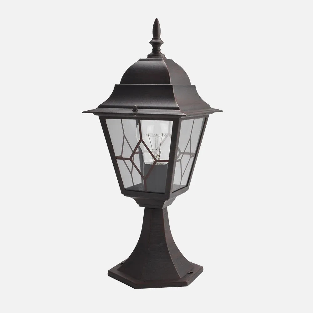 Sobremuro Exterior Aluminio Bootes 1xe27 Marron 44x18,5x18,5 Cm Ip44