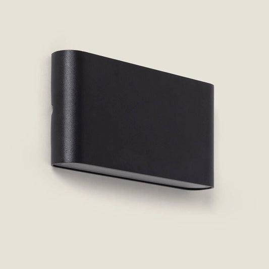 Aplique de Pared Exterior LED 12W Aluminio Rectangular Iluminación Doble Cara Luming Negro