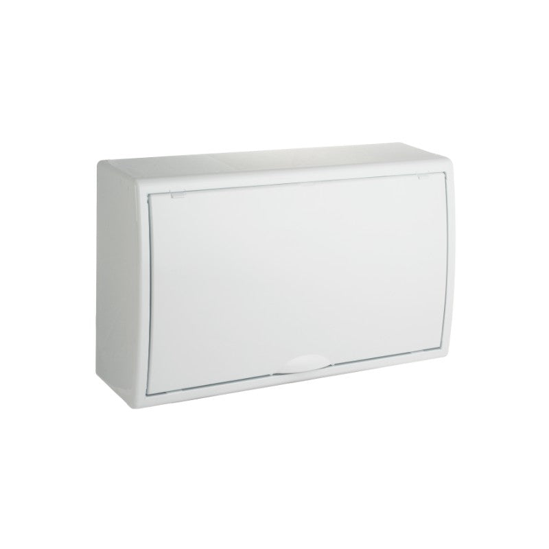 CAJA DISTRIBUCION SUPERFICIE 18 ELEMENTOS.COLOR BLANCO DIMENSIONES EXTERIORES 407X247X104 MM.