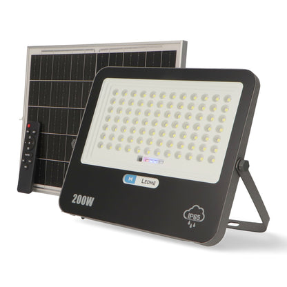 Foco Proyector LED Solar 200W IP65 con Sensor Crepuscular y Control Remoto