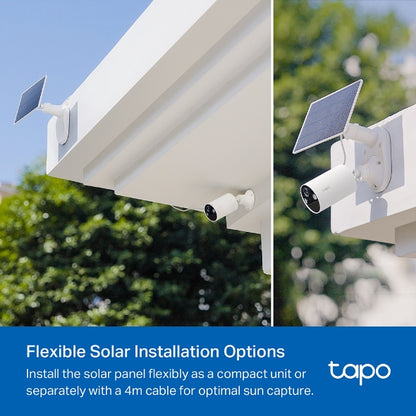 Tapo C410 Kit - Cámara de vigilancia Solar con batería Exterior, Detección de Personas por IA, 2K 3 MP, visión Nocturna de Color, Memoria microSD, batería no extraíble de 6400mAh, Audio bidireccional
