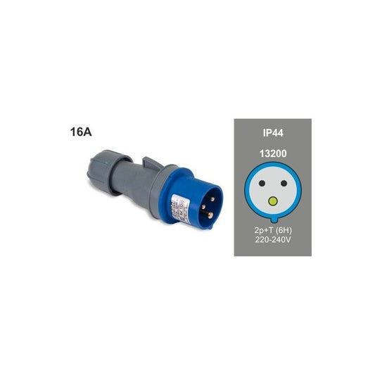 Clavija aerea 2p+t 16a 230v ip44