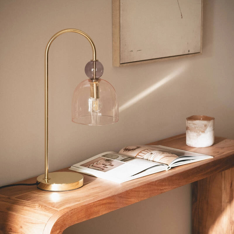 Lámpara de Mesa Metal y Cristal Baudelaire