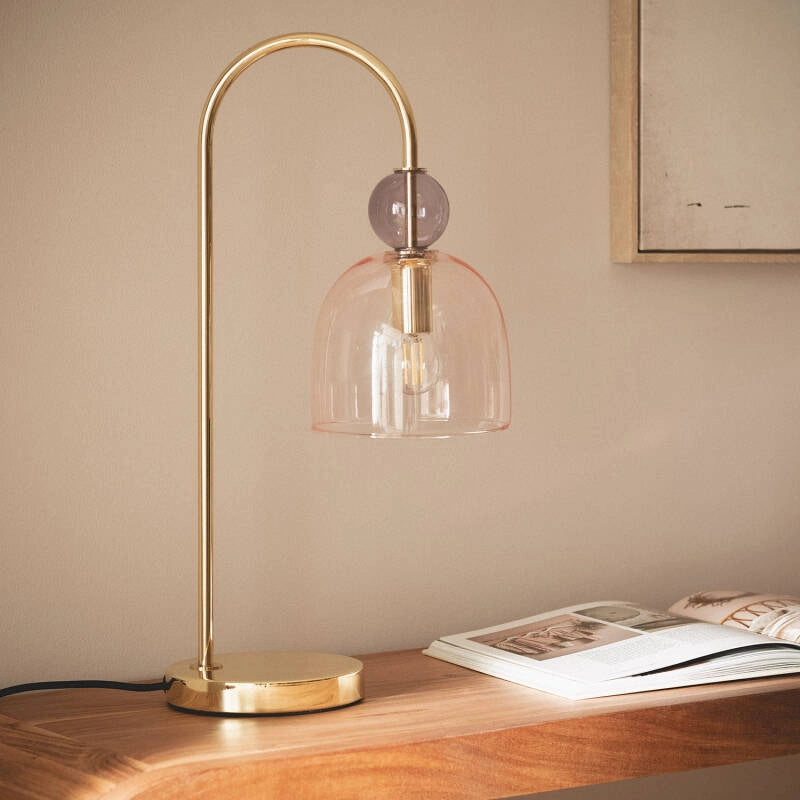 Lámpara de Mesa Metal y Cristal Baudelaire