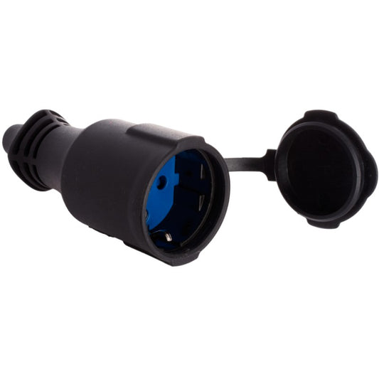 BASE MOVIL BIPOLAR C/T/T LATERAL TIPO SCHUCKO 16A 250V IP44.SUJETACABLES ABATIBLE P/FACILITAR EMBOR