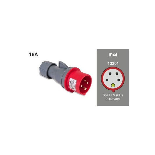 Clavija aerea 3p+n+t 16a 400v ip44
