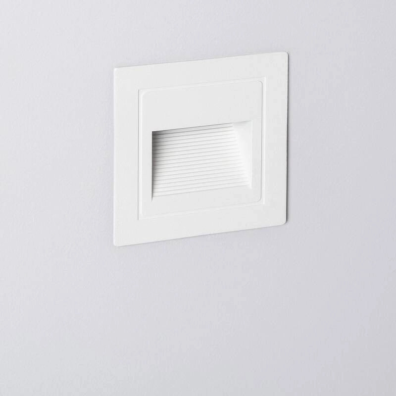 Baliza Exterior LED 3W Empotrable Pared Cuadrado Blanco Wabi