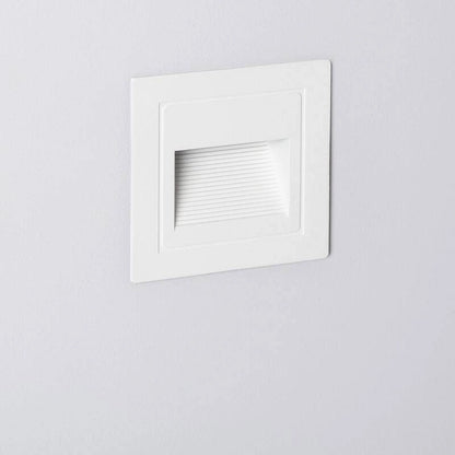Baliza Exterior LED 3W Empotrable Pared Cuadrado Blanco Wabi