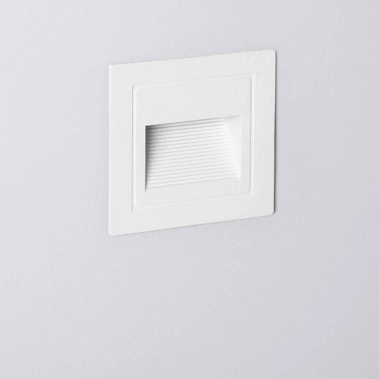 Baliza Exterior LED 3W Empotrable Pared Cuadrado Blanco Wabi