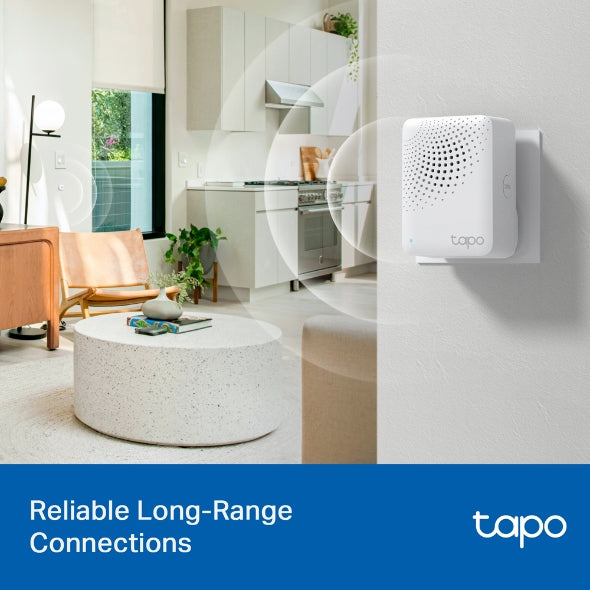 Tapo H100 – Concentrador Inteligente con 19 Tonos, Control centralizado del hogar Inteligente, conexión WiFi hasta 64 Dispositivos, Alarma Inteligente, Plug & Play