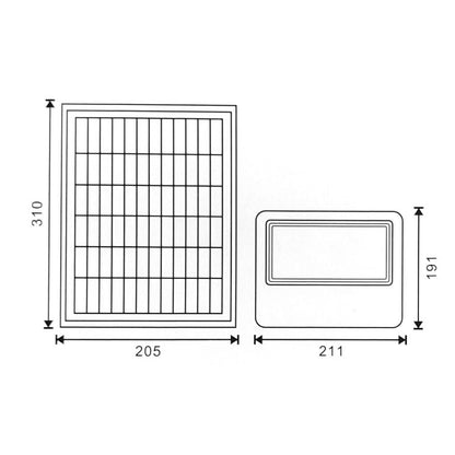 Foco Proyector LED Solar 100W IP65 con Sensor Crepuscular y Control Remoto